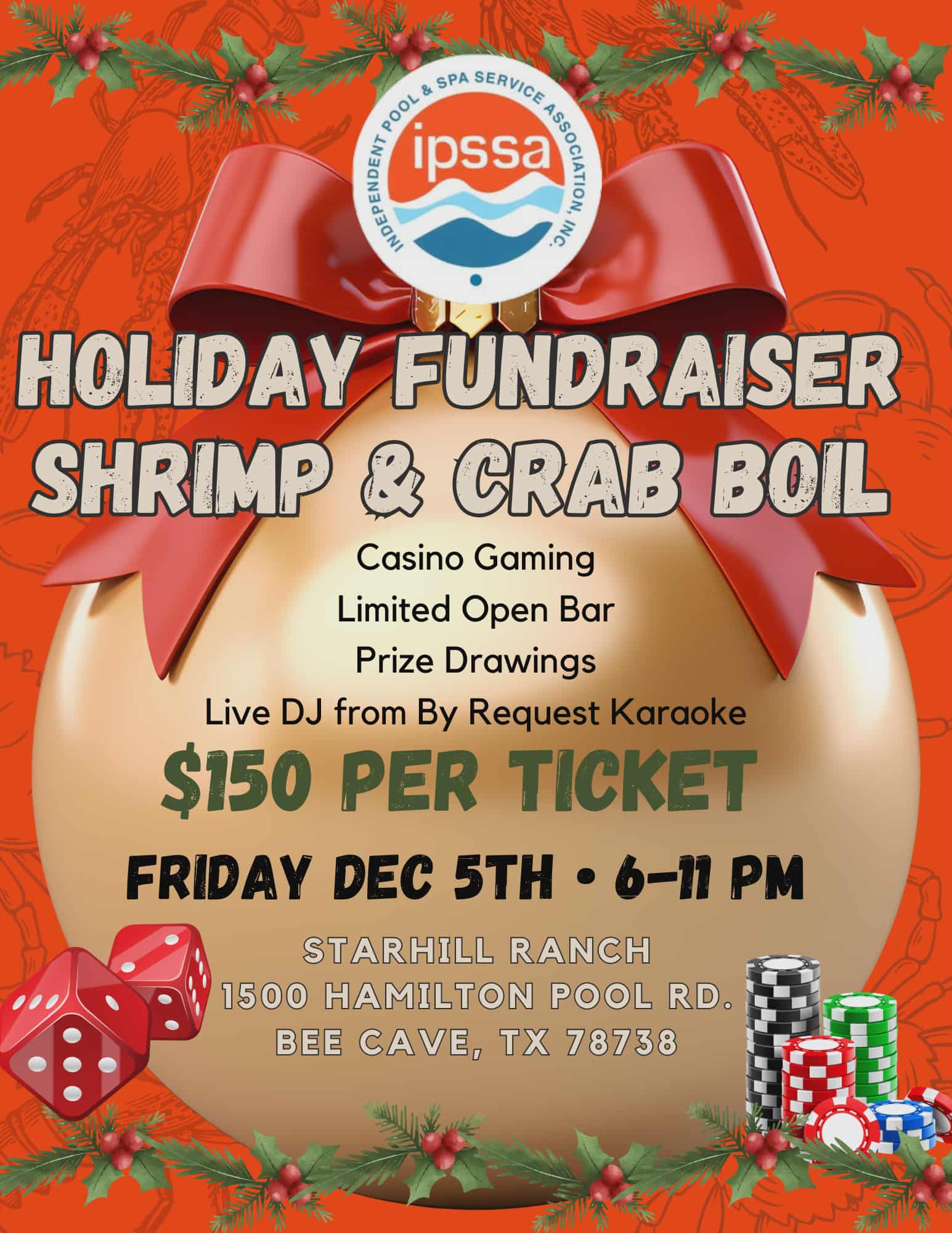 Holiday Fundraiser Shrimp & Crab Boil 2025 Flyer